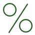 green icon percent sign
